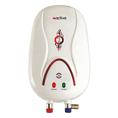 Activa 1 ltr Instant Water Heater Geyser, ISI Copper Element 3 KVA (0.8mm), Instant Heat Water, Anti Rust Coated Tank, ABS Body, Energy Efficient, 5 Year Warranty - IVORY - Image 1