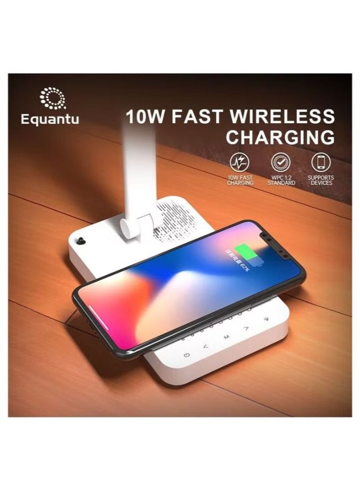 Dream Zone Equantu Multifunctional LED Desk Lamp Wireless Charger with Bluetooth Speaker App Control Gulan Player - Image 3