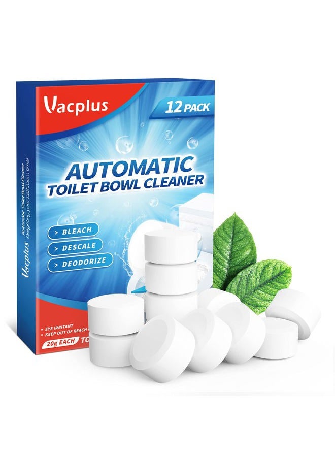 Vacplus Toilet Bowl Cleaner Tablets 12 PACK, Automatic Toilet Bowl Cleaners with Bleach for Deodorizing and Descaling, Bathroom Cleaner Against Tough Stains - Image 1