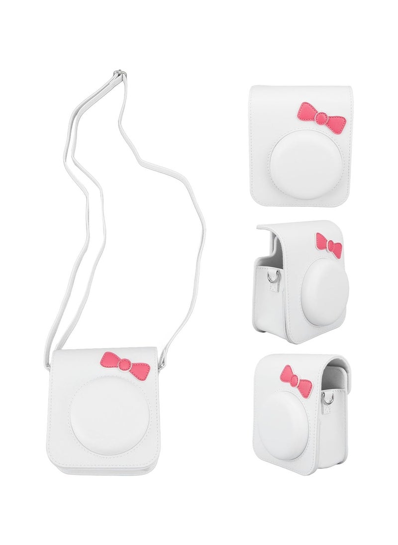 Generic Fujifilm Instax Mini 12 Camera Case, Cute Bow Tie PU Leather Case, Mini 12 Instant Camera, Portable Camera Bag with Adjustable Child Shoulder Strap  - Image 2