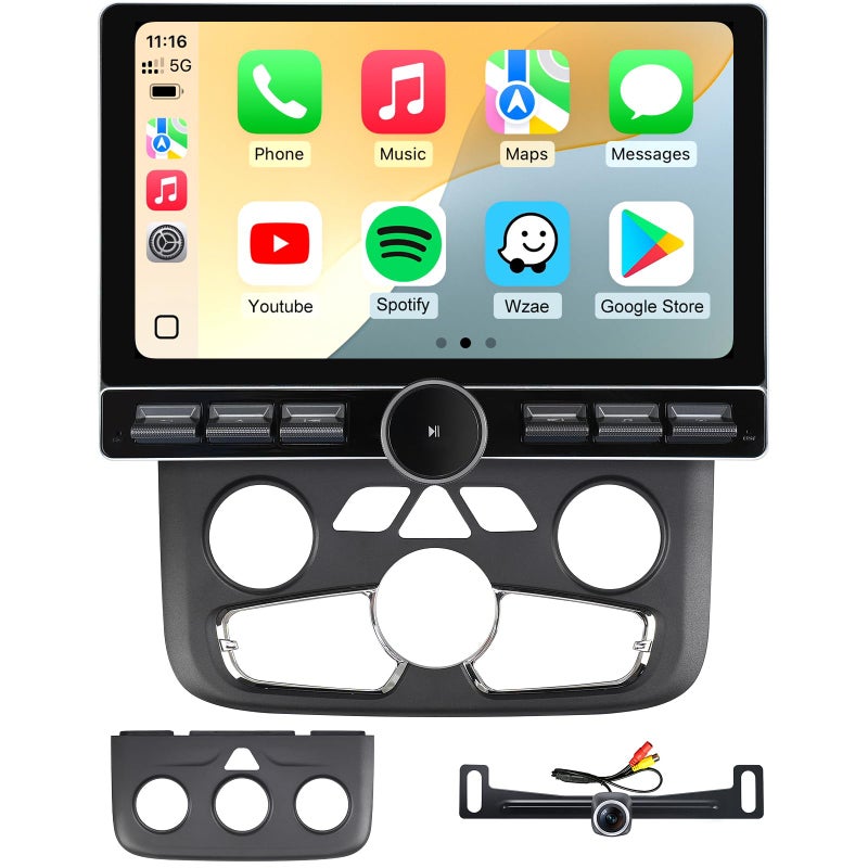 Generic 10 inch Touchscreen Car Stereo Radio for Dodge Ram 1500 2500 3500 2013-2018(Manual Auto AC) 2019-2024 Classic Replacement Dash Kit w/Wired Wireless CarPlay Android Auto DSP GPS Navigation(2GB+64GB)  - Image 1