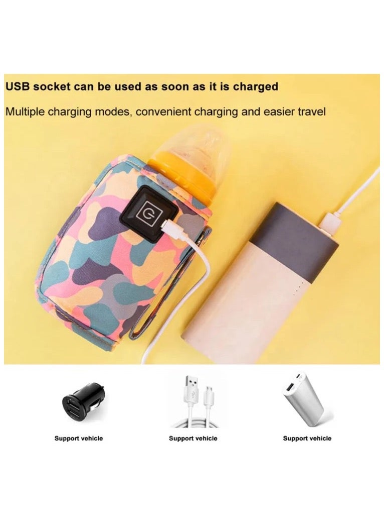 سخّان زجاجة الطفل المحمول للسفر في السيارة بتقنية الشحن عبر USB، 3 درجات حرارة للرضاعة الطبيعية - Image 3