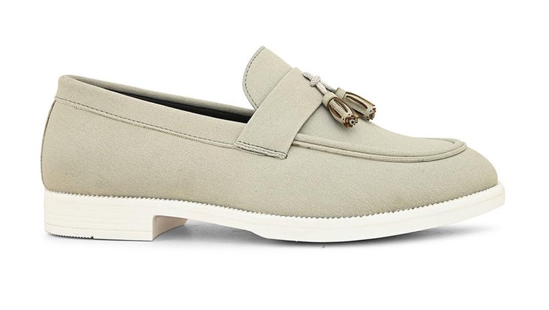 MACTREE Men Cream Suede Leather Loafar Sneaker Shose - 8 UK - Image 4