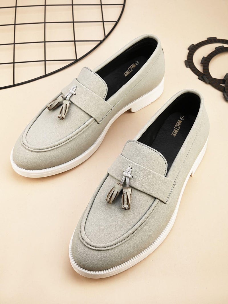 MACTREE Men Cream Suede Leather Loafar Sneaker Shose - 8 UK - Image 2