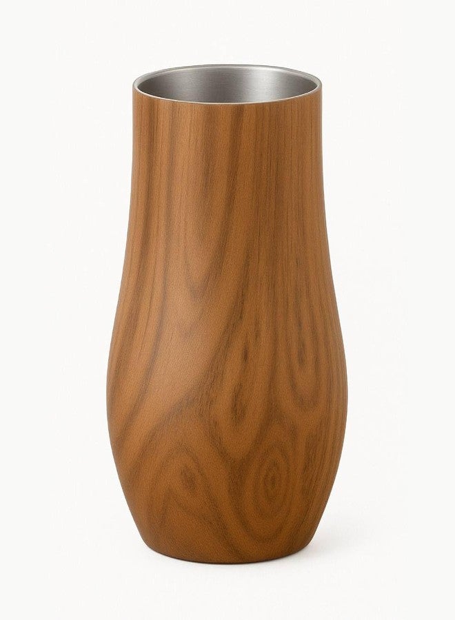 Snute Double-Wall Insulated Whiskey Glass - 6 oz Stemless Nosing Stainless Steel Whisky Glass - Ideal Gift for Bourbon and Whisky Lovers (Walnut - Pack of 1) - Image 1