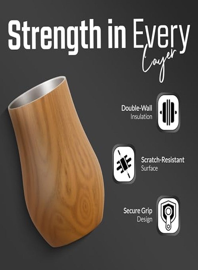 Snute Double-Wall Insulated Whiskey Glass - 6 oz Stemless Nosing Stainless Steel Whisky Glass - Ideal Gift for Bourbon and Whisky Lovers (Walnut - Pack of 1) - Image 5