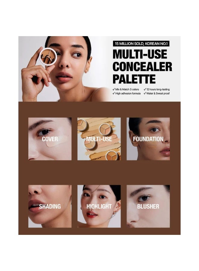 تفِت لوحة كريم تصحيح الألوان Cover Up Pro - كريم تصحيح كامل التغطية 3 في 1 (مرطب، 01 نيوترال) للهالات السوداء والبقع والانتفاخات - مصحح بعيون عالية التغطية لجميع أنواع البشرة - Image 5