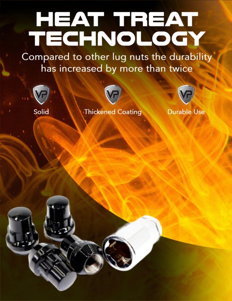 Veritek Performance Black Acorn Bulge Tuner Wheel Locks - Image 3