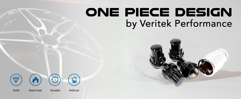 Veritek Performance Black Acorn Bulge Tuner Wheel Locks - Image 5