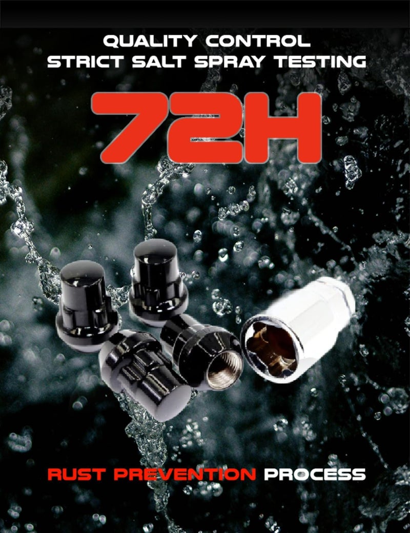Veritek Performance Black Acorn Bulge Tuner Wheel Locks - Image 4