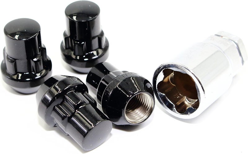 Veritek Performance Black Acorn Bulge Tuner Wheel Locks - Image 1