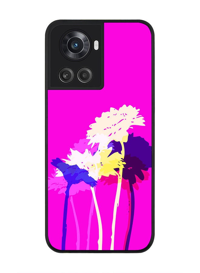 Stylizedd Rugged Black edge case for OnePlus 10R 5G/OnePlus Ace 5G Slim fit Soft Case Flexible Rubber Edges Anti Drop TPU Gel Thin Cover - Bleeding Flowers (Pink) - Image 1