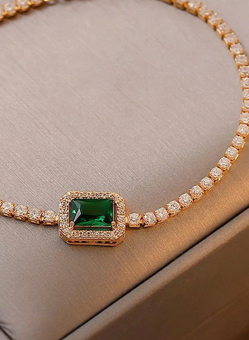 إيكوال اسوارة نسائية أنيقة وفاخرة باللون الذهبي مرصعة بالزركون - Image 5