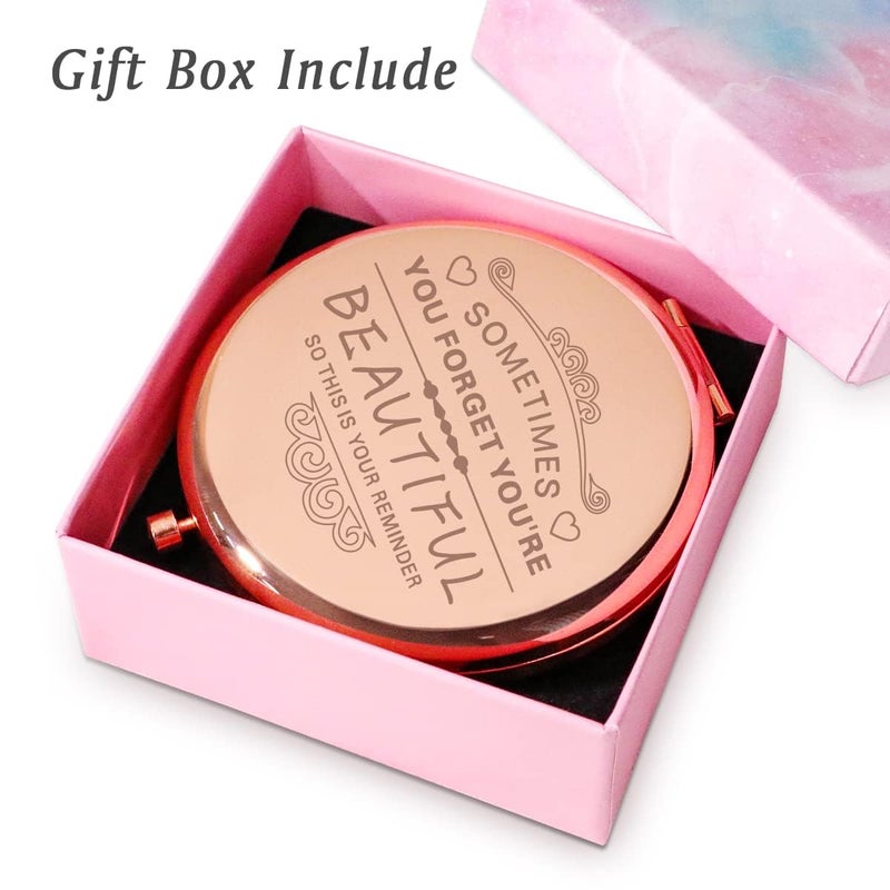 QUSTGO Personalized Gift for Women Girls Her, Custom Gifts for Adult Teen, Inspirational Compact Mirror for Birthday, Graduation, Mothers Day, Easter Basket Stuffers - Image 5