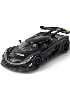 هوينا لعبة سيارات لعبة Jesko Black Alloy Collectibles يموت سيارات الصب مع الصوت والضوء  - Image 1