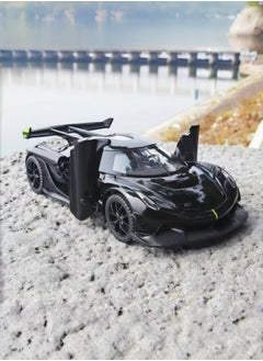 هوينا لعبة سيارات لعبة Jesko Black Alloy Collectibles يموت سيارات الصب مع الصوت والضوء  - Image 2