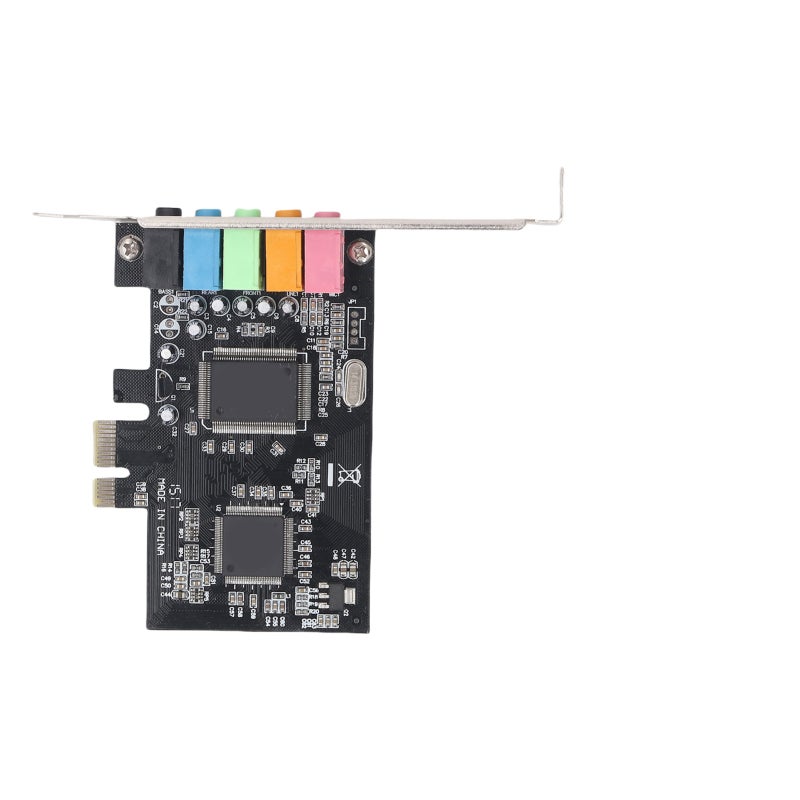 PCIe Sound Card 5.1 Internal 3D Stereo Surround Sound PCI Express Adapter - Low Profile Bracket for Desktop PC - Image 1