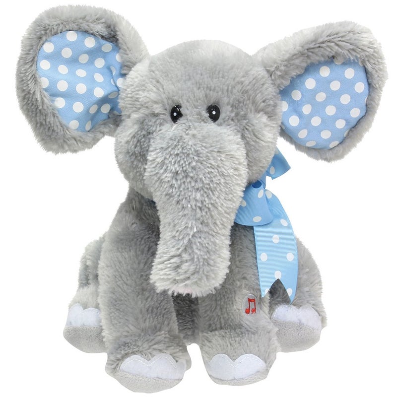 Cuddle Barn Elliot The Elephant - Animated Musical Blue Polka Dotted Stuffed Animal Plush Toy Sways, Flaps Floppy Ears, and Sings Do Your Ears Hang Low, 12" - Image 4