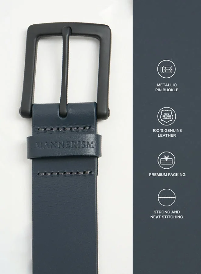 MANNERISM  The Dockside Casual Leather Belt Deep Navy for Men | Best Price UAE