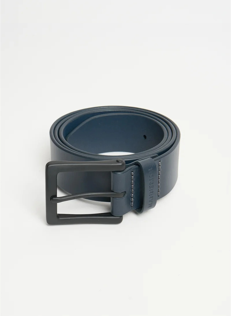 مانرزم The Dockside Casual Leather Belt Deep Navy