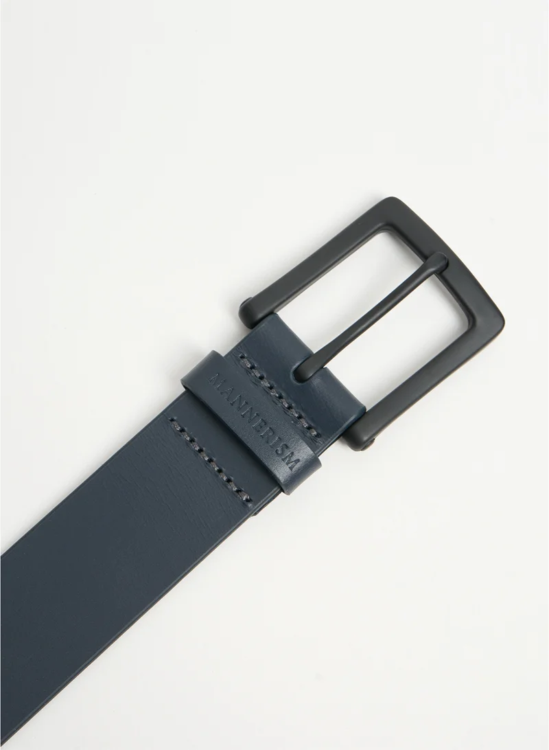 MANNERISM  The Dockside Casual Leather Belt Deep Navy for Men | Best Price UAE