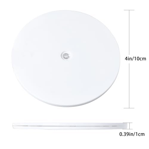 HSTECH 4 inch Lazy Susan Turntable White Acrylic Ball Bearing Rotating Tray for Spice Rack Table Cake Kitchen Pantry Decorating Bathrooms, 20-lb Load Capacity (360˚ Rotation) - Image 2