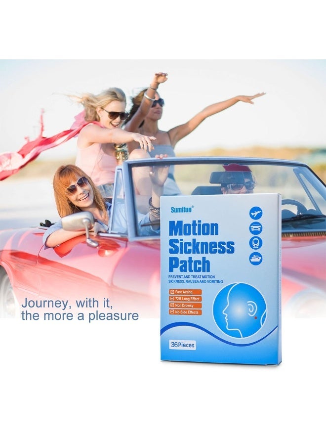 Sumifun Motion Sickness Patch 48H Long Effect | Anti Nausea Travel Patch | Natural Non Drowsy Herbal Relief | Travel Essentials for Car Sea Air | Daily Motion Relief | 36 Pieces - Image 2