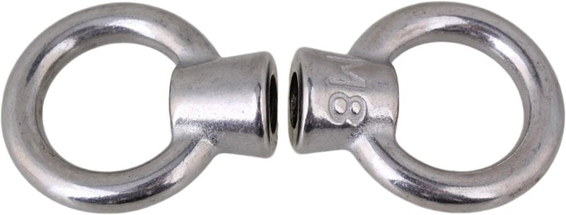 CNBTR Japanese Style Silver M8 304 Stainless Steel Ring Shape Lifting Eye Nut Set of 5 - Image 3