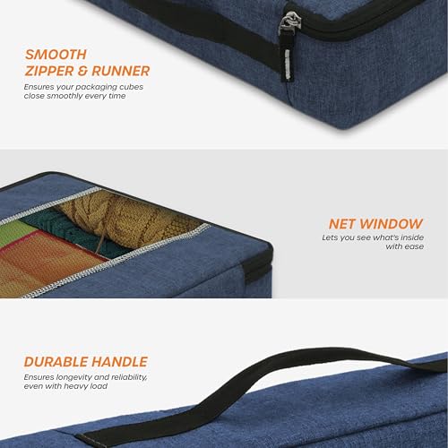 Cranique Packing Cubes for Travel Organizer, Storage Bag, Packing Bag for Clothes, Essential Pouch, Travel Organizer for Men & Women Pack of 3 (Cube1-Blue-Pack3) - Image 2