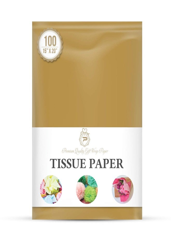 Premium Quality Gift Wrap Paper 100 Sheets Bulk Gift Wrap Tissue Paper, 15" X 20" Gold - Image 1