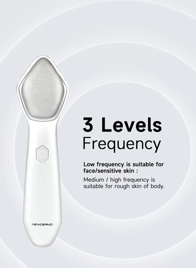 NEWDERMO Microdermabrasion Machine Pro, Large Diamond Electric Microdermabrasion Wand Tool With 3 Levels Frequency for Face Body Exfoliate Skin Care (White, Large) - Image 4