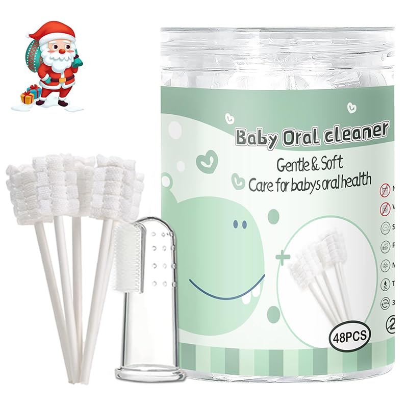 48PCS Toothbrush Disposable Newborn Tongue Cleaner Gum Cleaning Gauze Oral Hygiene Care for 036 Months Baby 1 Pack
