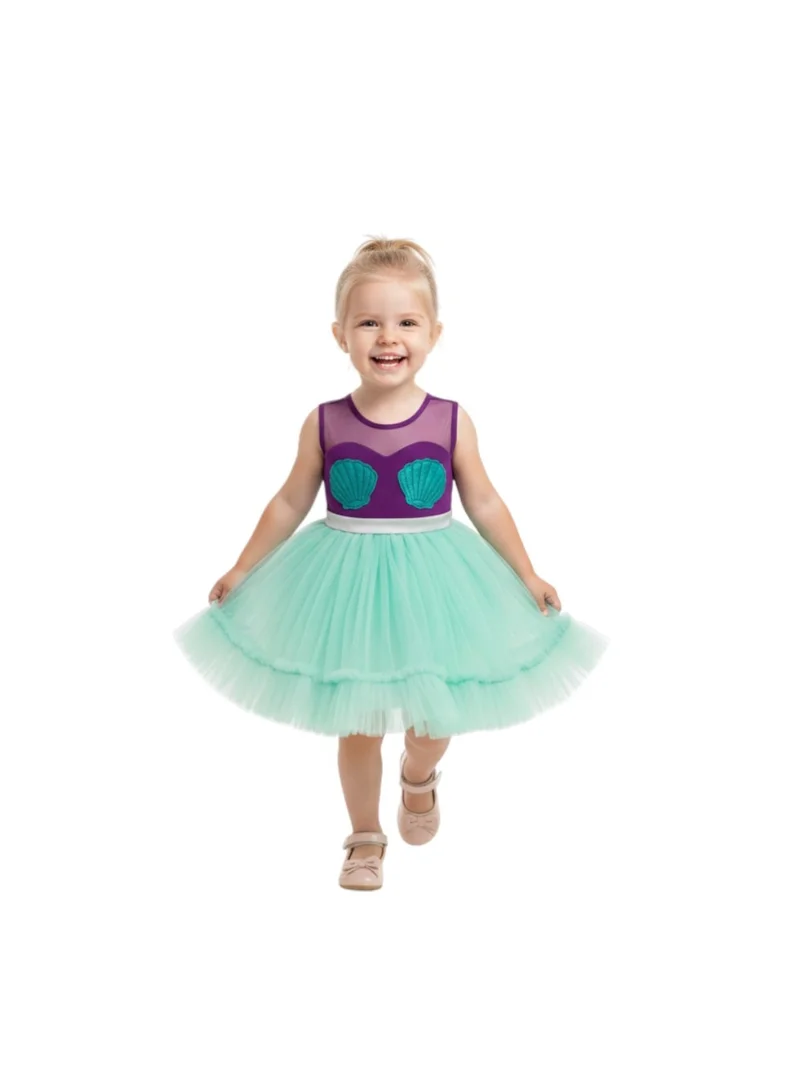 دىدانيالا Oceanic Charm Dress - Mint Blue with Purple