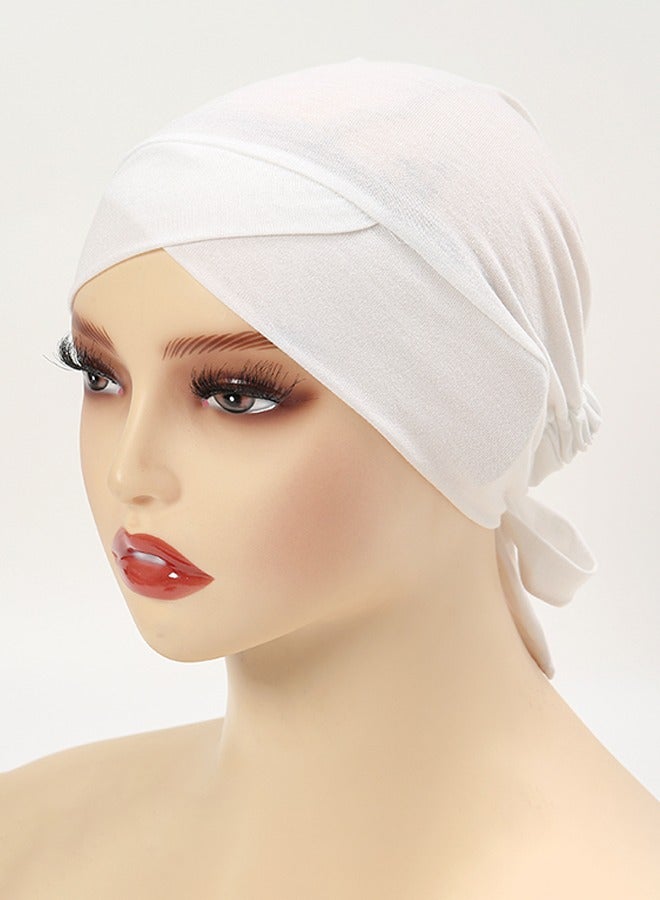 2PCS Muslim Turban Hat Inner Hijab Caps Islamic Underscarf Bonnet India Hats Female Headwrap Turbante Mujer  - Image 4