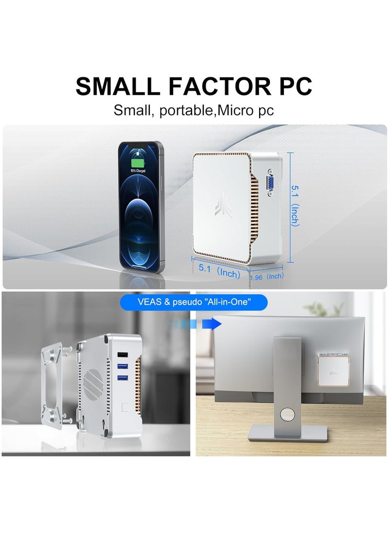 NIPOGI - Mini PC Intel N95 Processor(1.7-3.4GHz) 16GB DDR4 Ram 512 M.2 2280 SSD, Windows 11 Pro Dual 4K UHD, Wi-Fi 5/BT 4.2, Business/Office/HTPC - Image 1