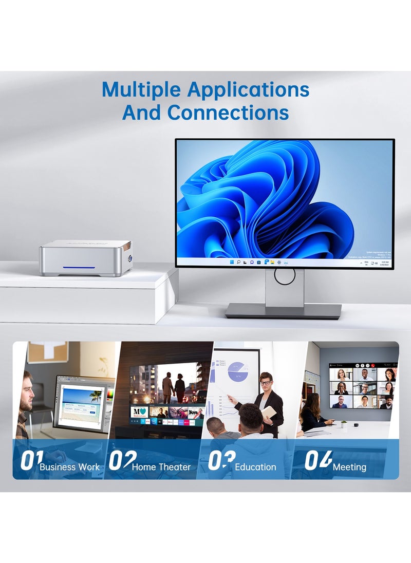 NIPOGI - Mini PC Intel N95 Processor(1.7-3.4GHz) 16GB DDR4 Ram 512 M.2 2280 SSD, Windows 11 Pro Dual 4K UHD, Wi-Fi 5/BT 4.2, Business/Office/HTPC - Image 1