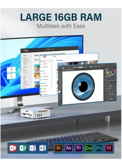 Mini PC Intel N95 Processor(1.7-3.4GHz) 16GB DDR4 Ram 512 M.2 2280 SSD, Windows 11 Pro Dual 4K UHD, Wi-Fi 5/BT 4.2, Business/Office/HTPC - pzsku/Z64D1605F4F897531BC83Z/45/_/1736847068/a0331561-176e-4c0a-874a-c6d5874f84c0