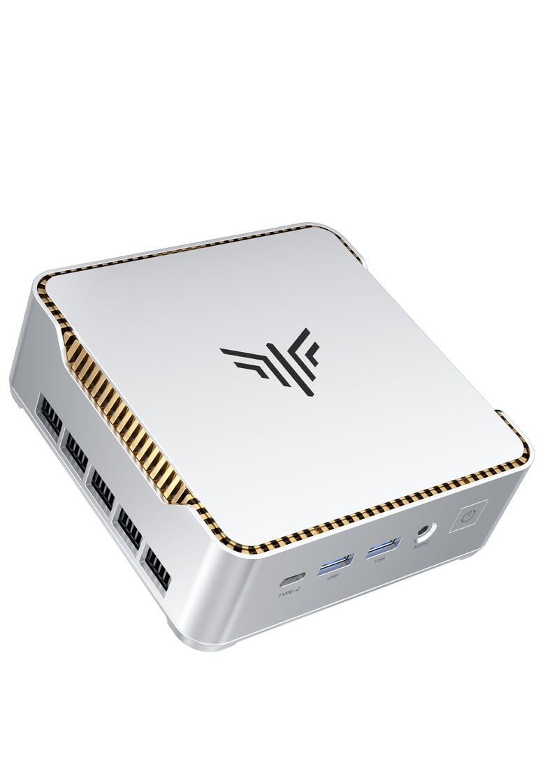 NIPOGI Mini PC Intel I5-14450HX Processor(2.4-4.8GHz) 32GB DDR4 Ram 1TB M.2 2280 PCIe4.0*4 SSD, Windows 11 Pro/Triple 4K Video output, Wi-Fi 6/BT 5.2, Business/Rich interfaces silver - Image 1