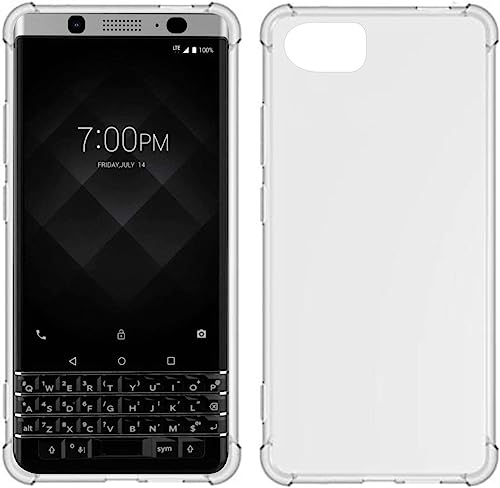 USTIYA TIYA Case Clear for BlackBerry DTK70/Keyone/Mercury TPU Four Corners Cover Transparent Soft - Image 1