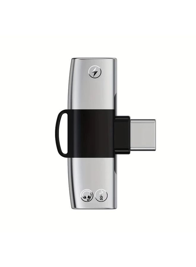 شاحن سيلفري 15 واط USB-C PD السريع ومقسم الصوت AUX المحول لآيفون 15 برو ماكس شاومي - Image 1