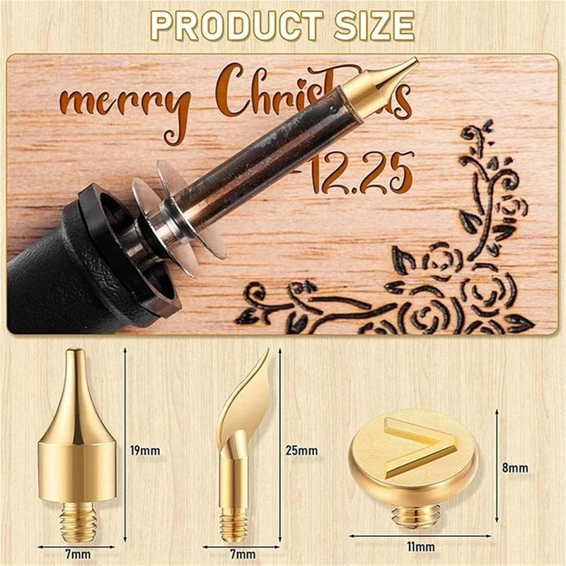 Wood Burning Kit 56 Pcs Wood Burning Kit with Letters,DIY Wood/Leather Set, Letter Soldering Iron Stencils Tool US Plug for Woodburning Crafts - Image 3