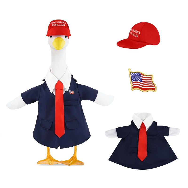EHZYP 3 Pcs Porch Goose Outfits, for 23-28 Inch Porch Goose,Patriotic Costume for Plastic/Cement Statue for Outdoor Courtyard Garden Terrace Art Decoration (23-28IN, 23-28IN) - Image 1