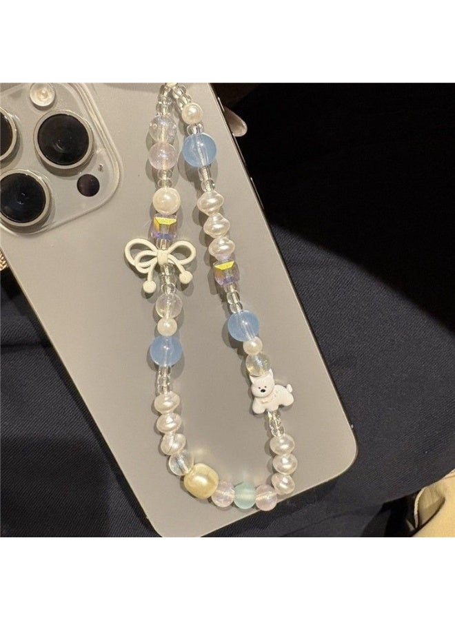 NIBEMINENT Phone Charm/ Chain Strap for Women Girls, Cute Bead Boutique Cell Phone Case Lanyard Wrist Strap - Image 2