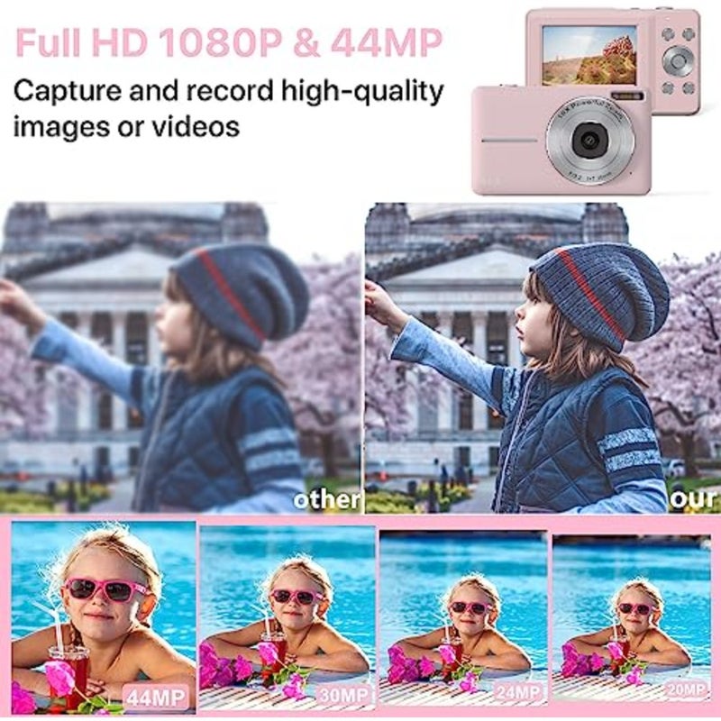 Digital Camera FHD 1080P 32GB SD Card Included 16X Digital Zoom Compact Point-and-Shoot Portable Mini Camera for Teens Students Boys Girls Seniors Home Travel School Use - Image 2