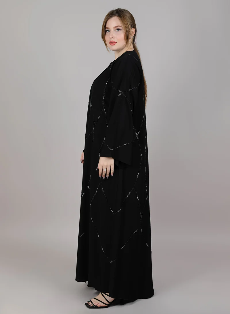 MSquare Fashion MSquare Fashion Black Embroidered Abaya