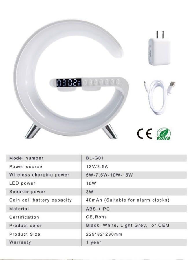 Multifunctional Smart Bluetooth Speaker Night Light with Wireless Charging - Image 2