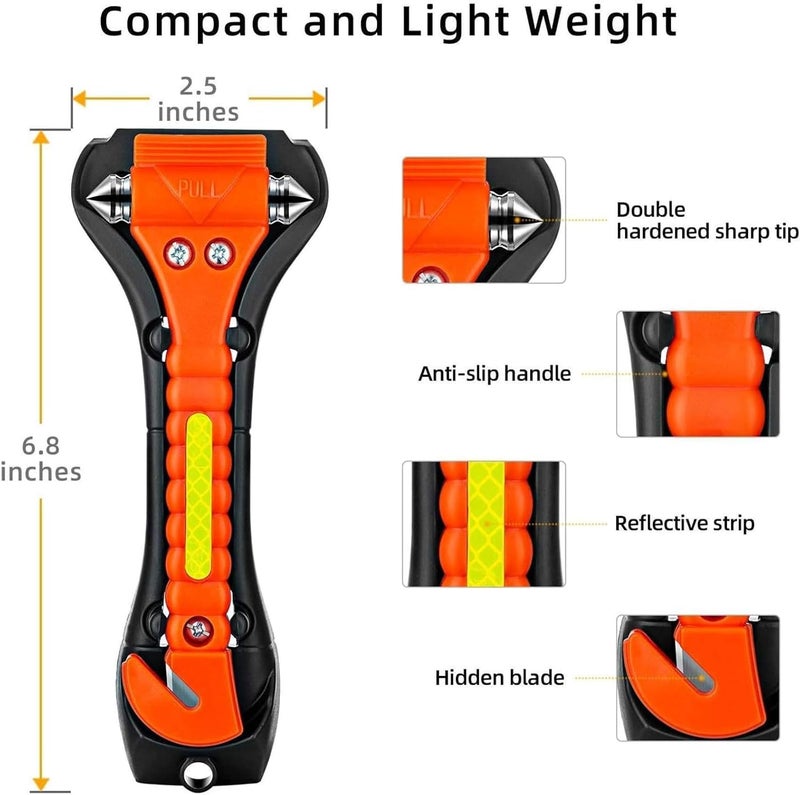 ZHSX Safety Hammer, 10 Pack Car Emergency Escape Tool Car Window Breaker and Seat Belt Cutter with Light Reflective Tape for Family Car Life Saving Survival Kit - Image 2