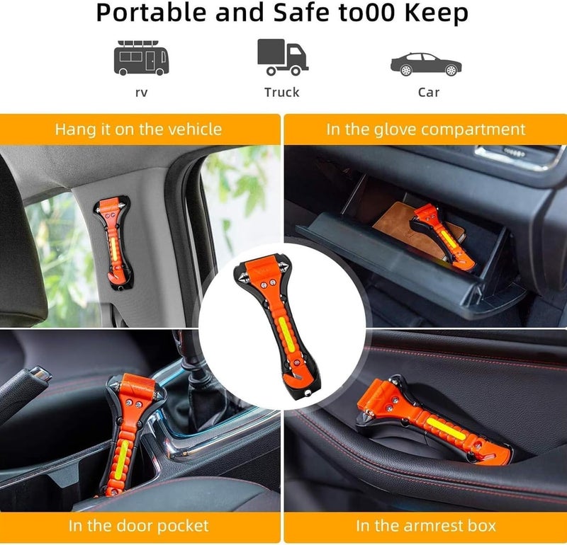ZHSX Safety Hammer, 10 Pack Car Emergency Escape Tool Car Window Breaker and Seat Belt Cutter with Light Reflective Tape for Family Car Life Saving Survival Kit - Image 3