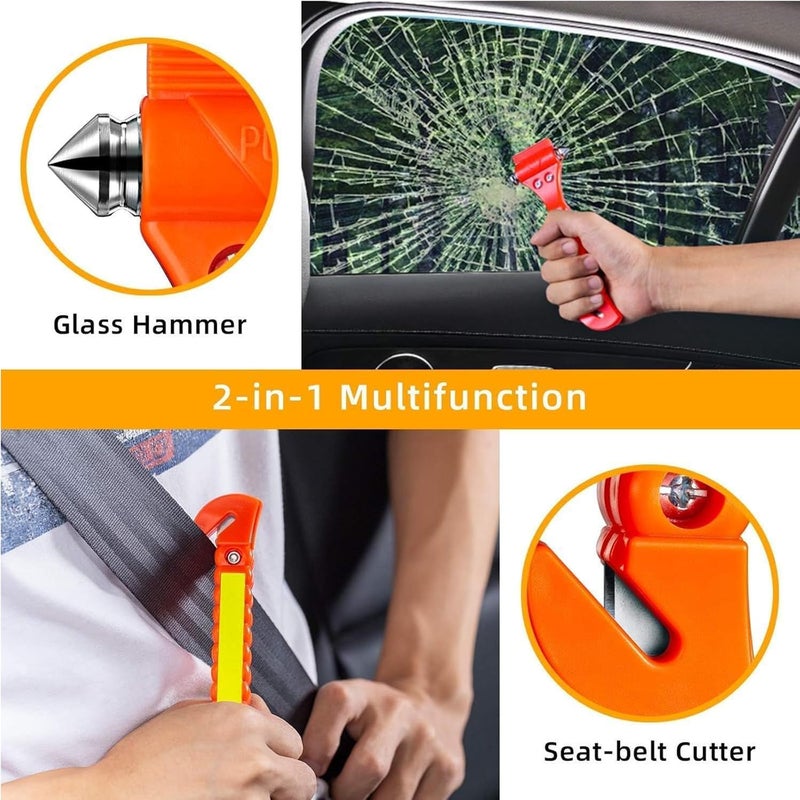 ZHSX Safety Hammer, 10 Pack Car Emergency Escape Tool Car Window Breaker and Seat Belt Cutter with Light Reflective Tape for Family Car Life Saving Survival Kit - Image 4