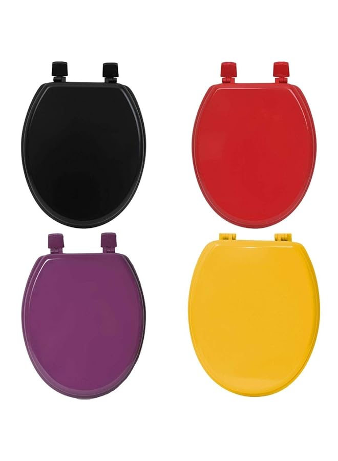 إيروريكس 4101108 مقعد مرحاض بيضاوي من الخشب الصلب الأسود غير اللامع 46.8 × 37.5 × 30 سم - Image 4